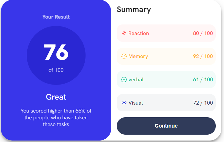 results Preview page